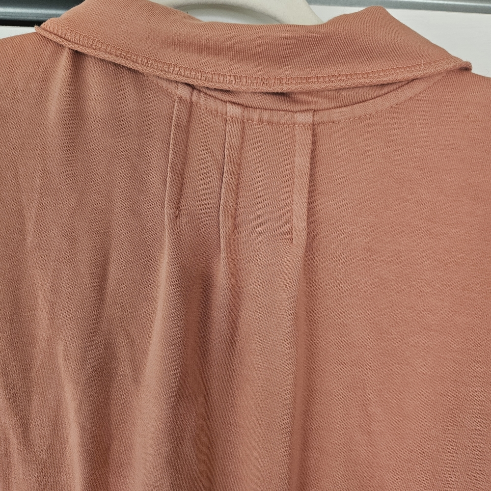 Color Me Cotton Alissa Duster Coat Rust Orange Asymmetrical Lagenlook Small - Picture 7 of 8